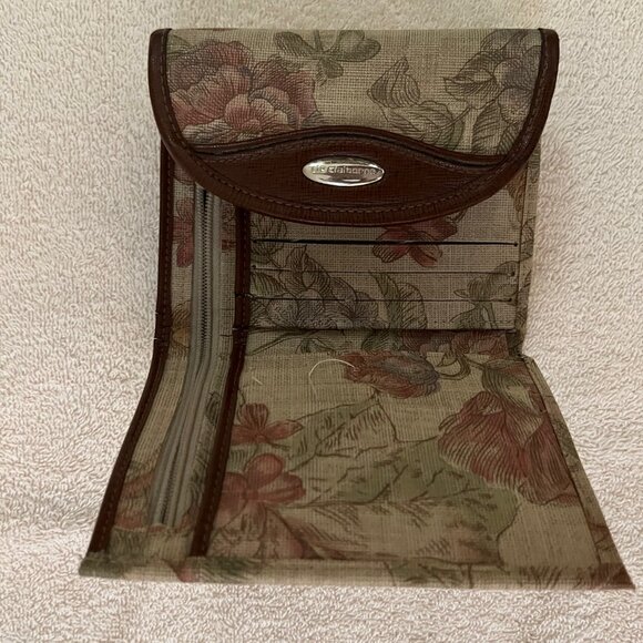 Liz Claiborne Crossbody Bag AND Matching Wallet Brown Floral - Picture 10 of 11